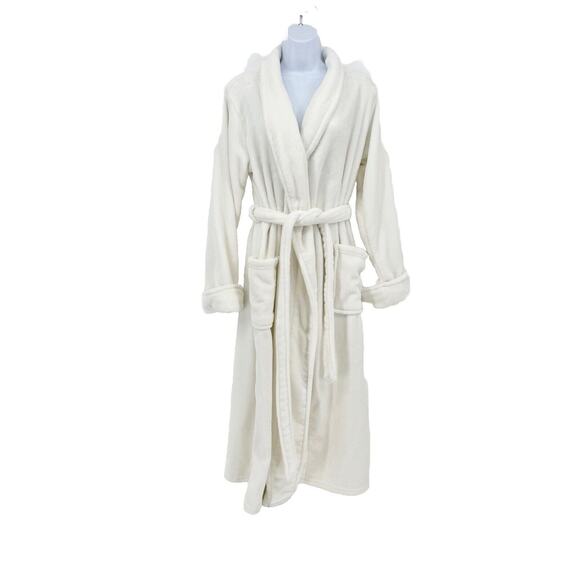 Soma Other - Soma Fleece Robe Size S/M Winter White Soft Cozy Cuffed Sleeve Belted Pockets